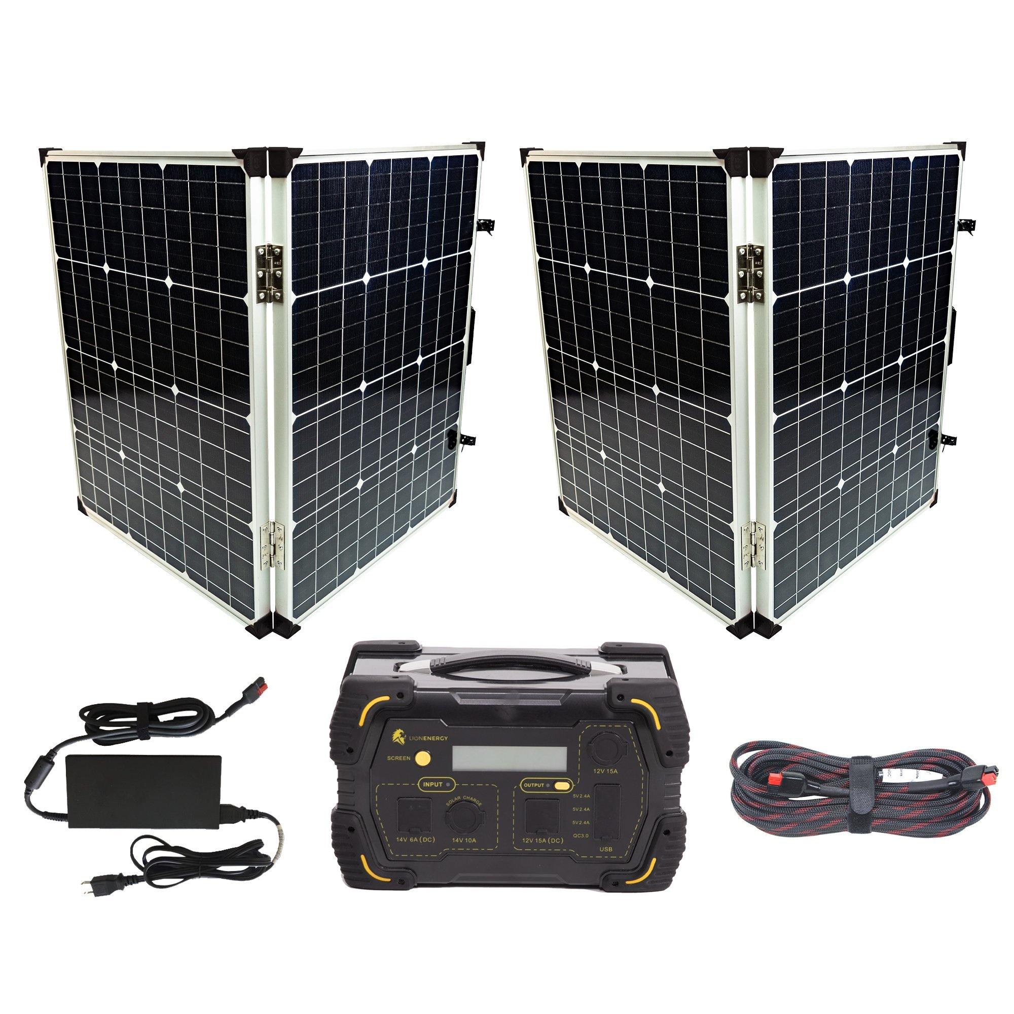 Lion Energy Ultimate Safari LT 500W generator with Solar panels Power Bundle