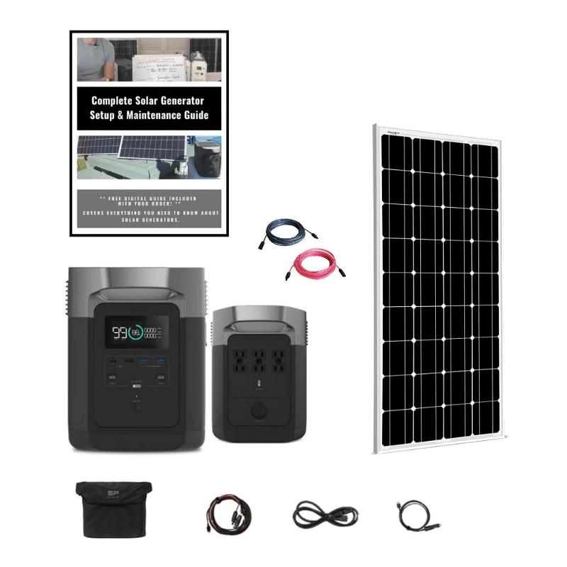 EcoFlow Delta 1800W / 1300wH Kit + 1 x 100W 12V Mono Rigid Solar Panel