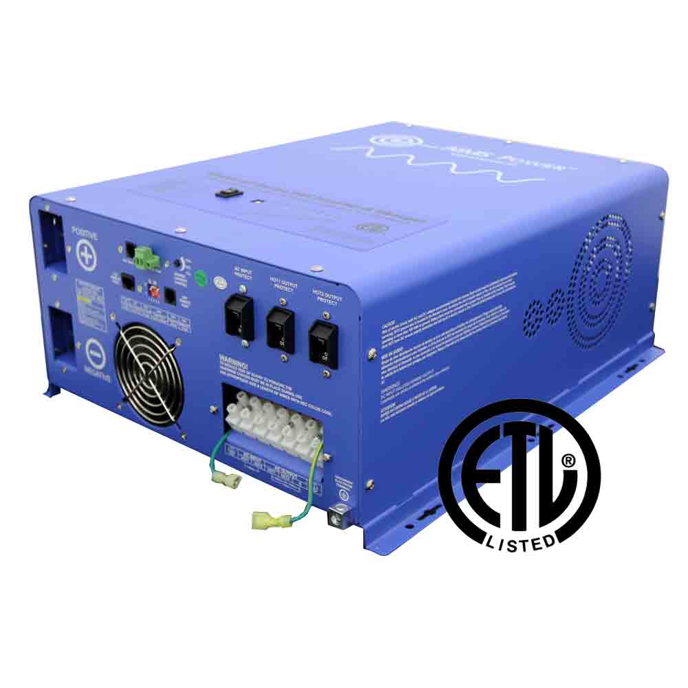 Aims Corp Pure Sine Inverter Charger 6000 WATT 24Vdc TO 120Vac OUTPUT LISTED TO UL & CSA